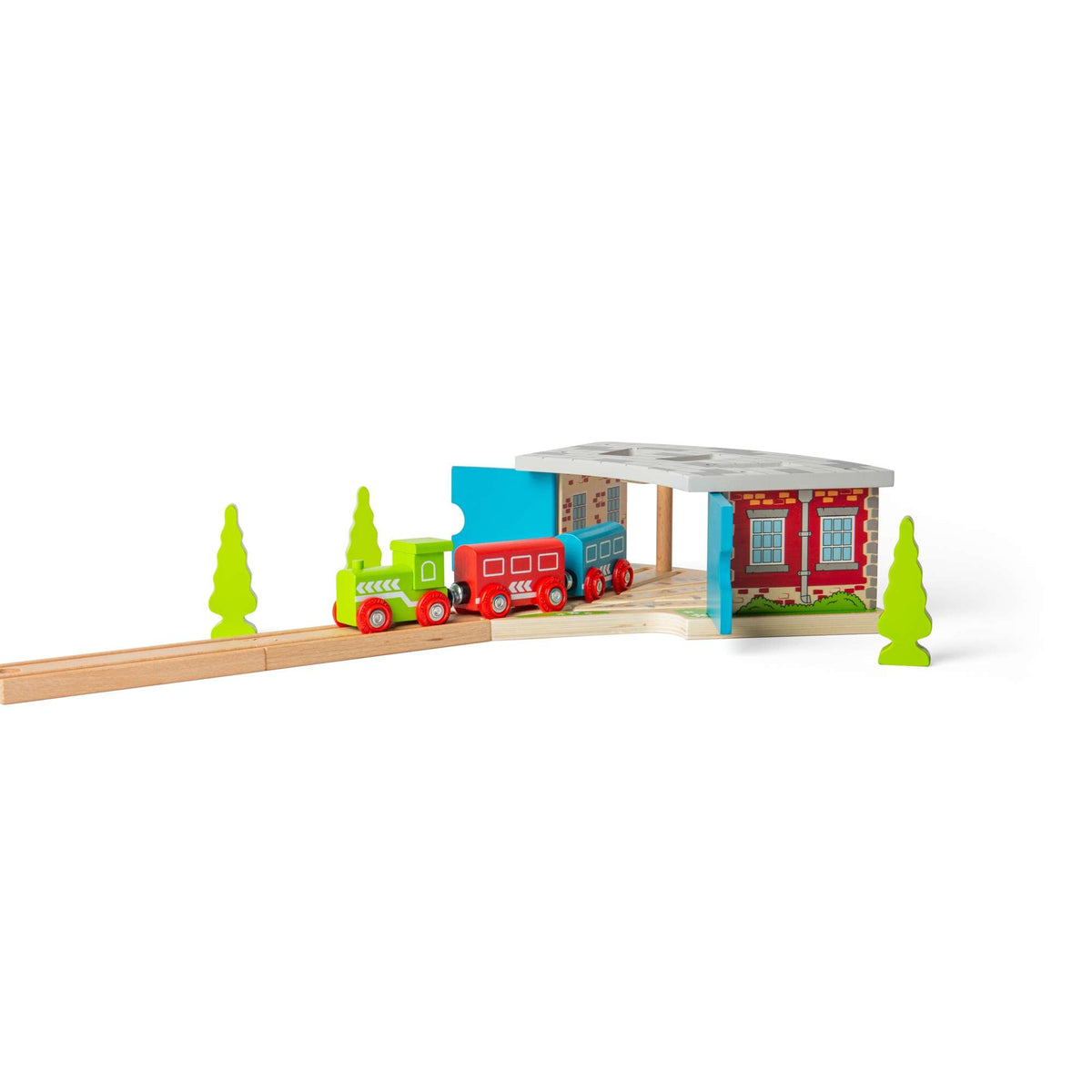 Triple Engine Shed - Wooden Toy