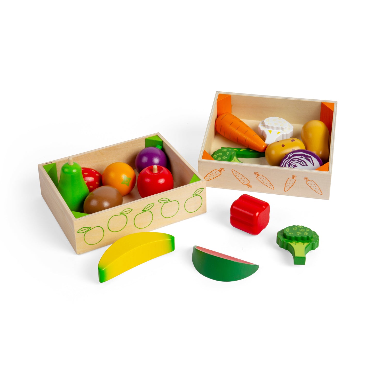 Lot de cagettes de fruits et légumes