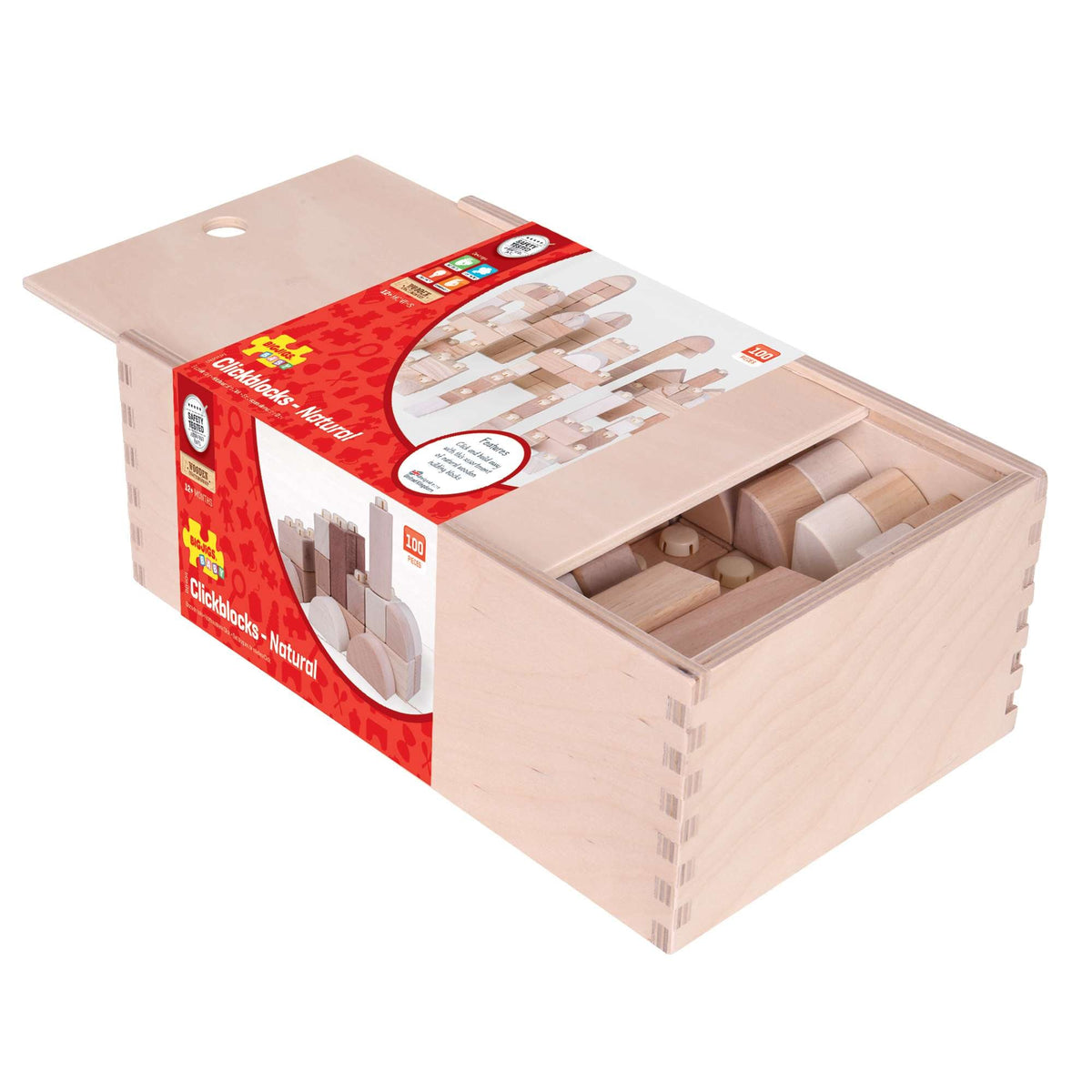 Natural Wood Clicking Blocks - Toby Tiger UK