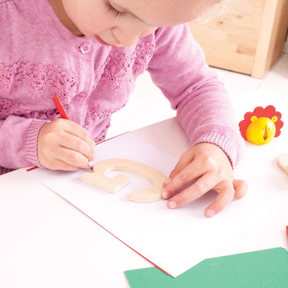 Uppercase ABC Drawing Templates - Toby Tiger