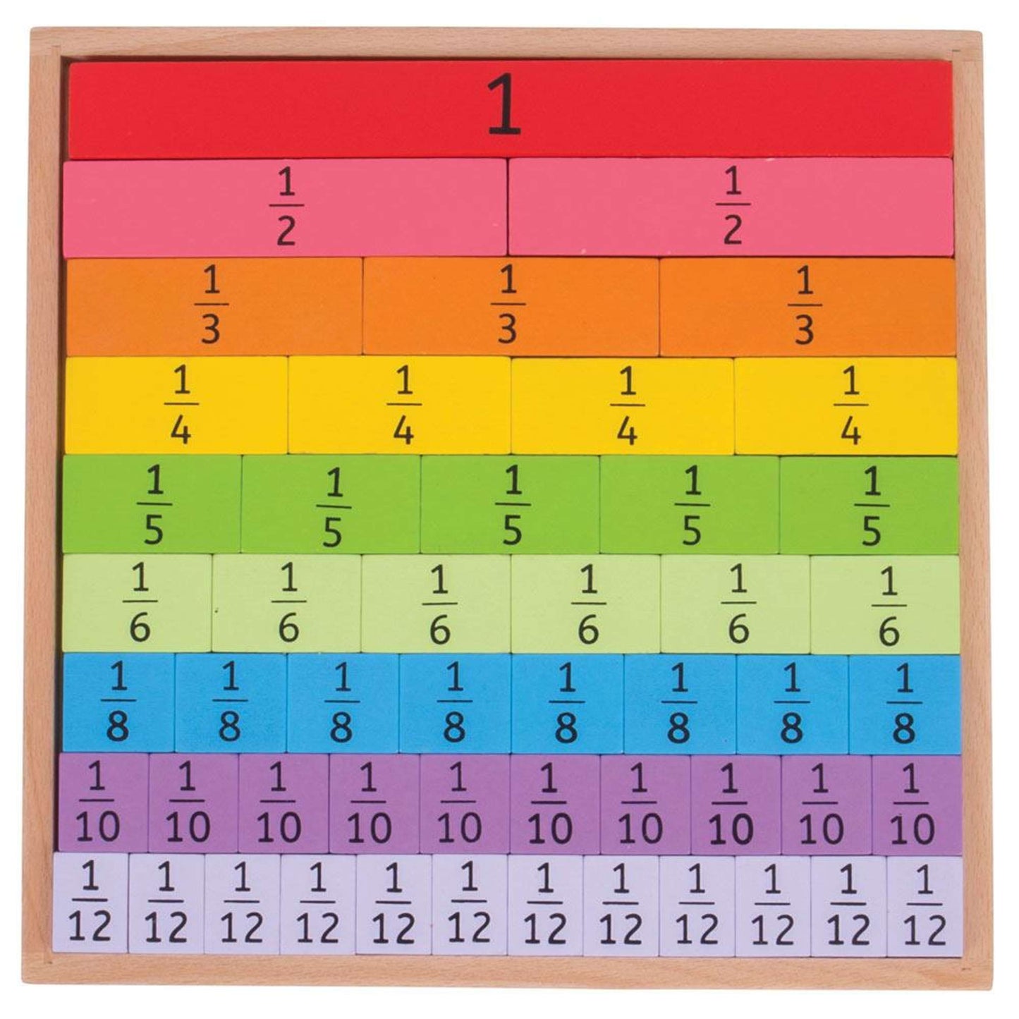 Wooden Fractions Tray - Toby Tiger