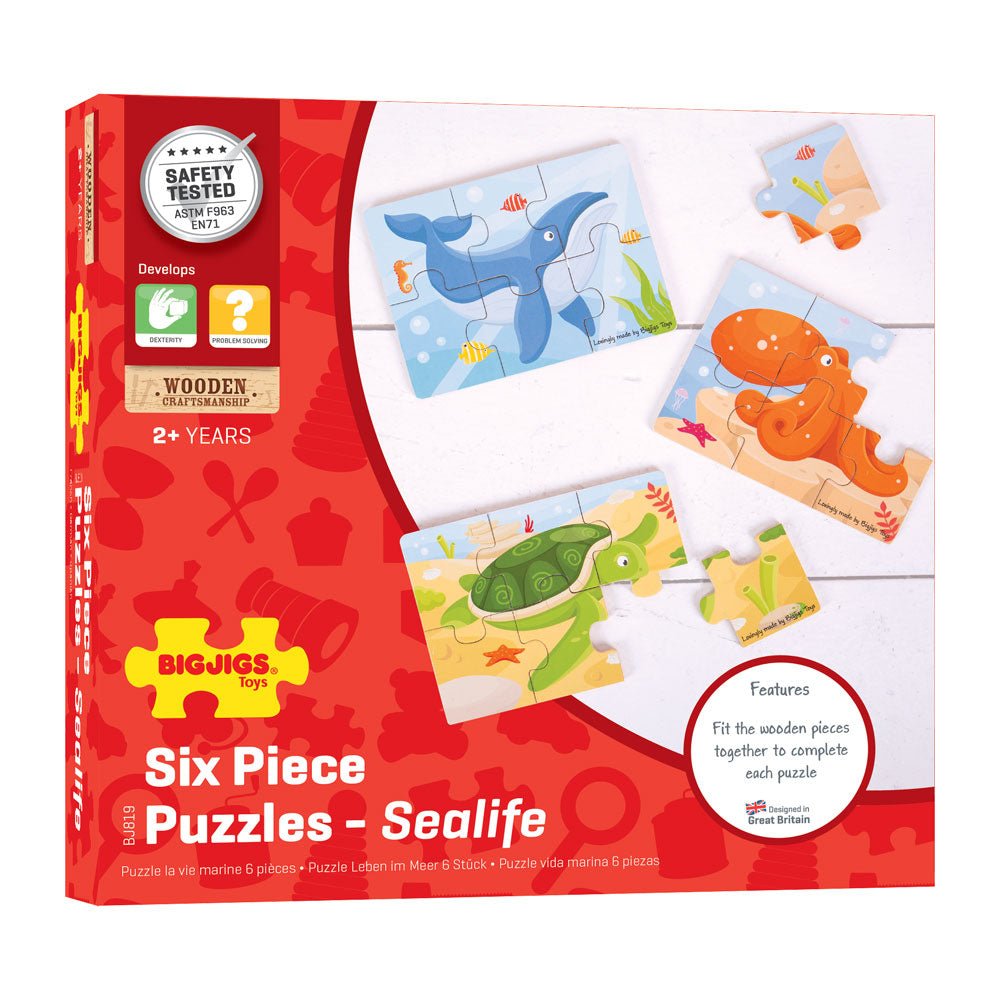 Sealife (6 Piece Puzzles) - 3 Puzzles - Toby Tiger