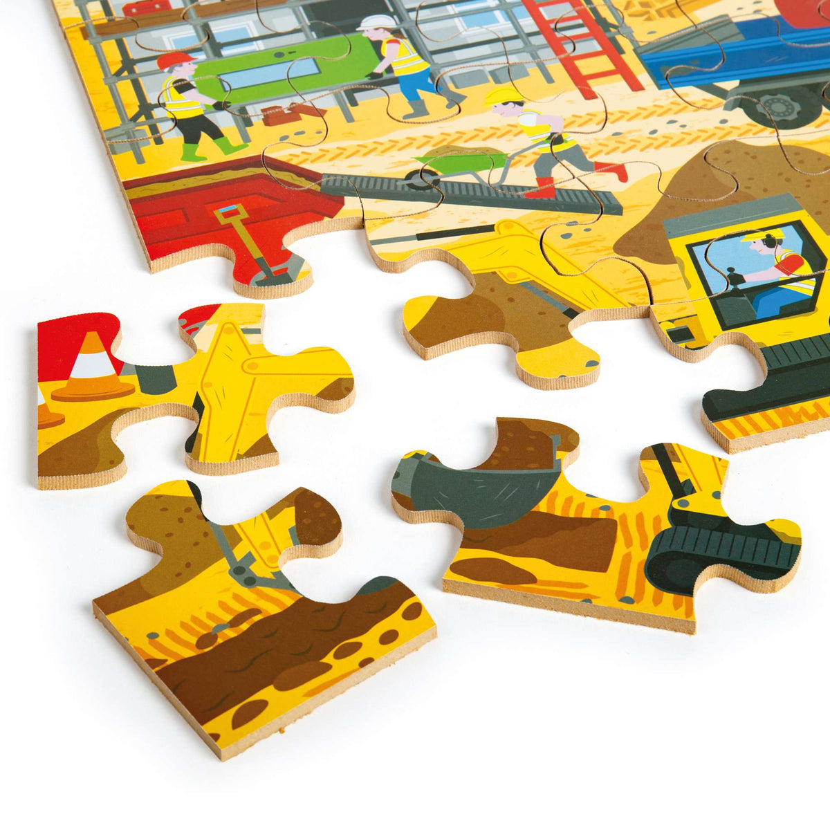 Construction Site Floor Puzzle (48 piece) - Toby Tiger UK