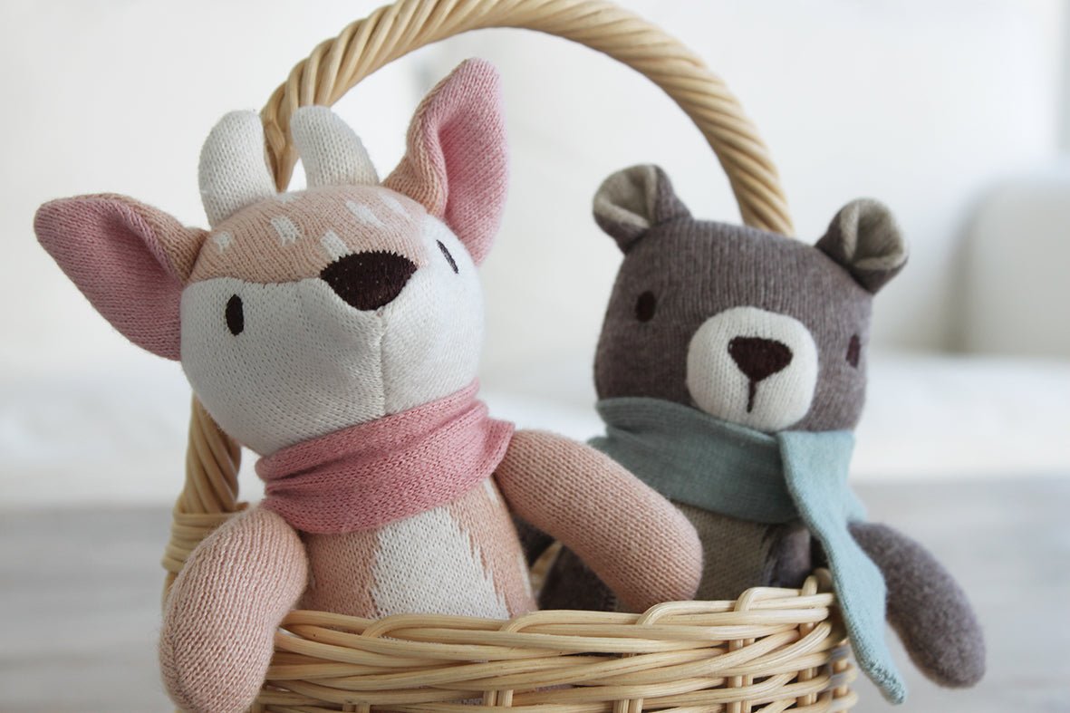 Knitted Animal Set + Gift Box (Bear, Deer, Hare) - Toby Tiger