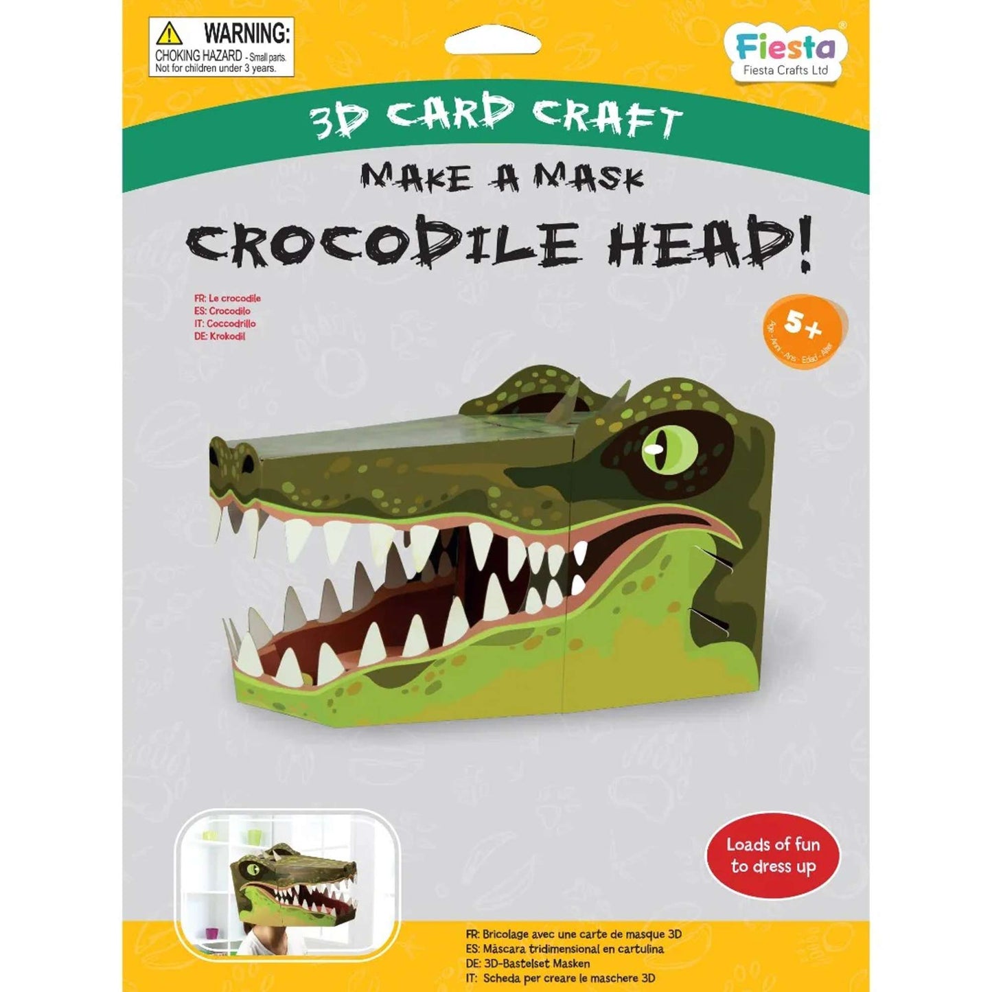 Crocodile 3D Mask Card Craft - Toby Tiger