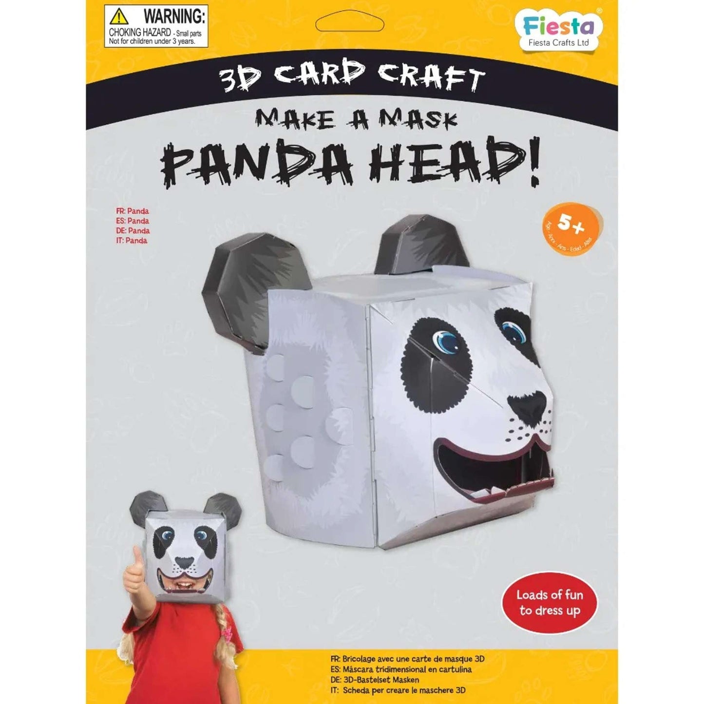 Panda 3D Mask Card Craft - Toby Tiger