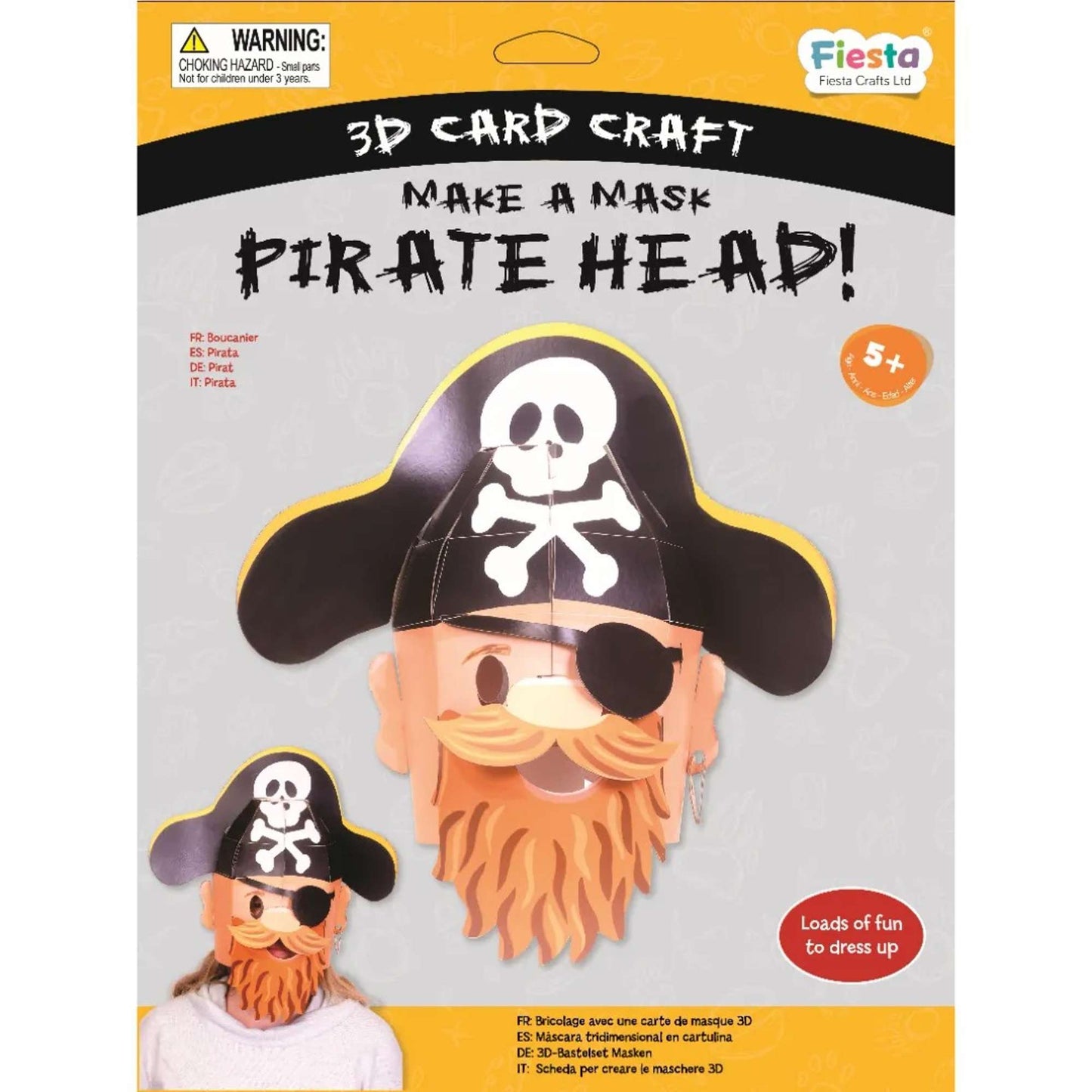 Pirate 3D Mask Card Craft - Toby Tiger
