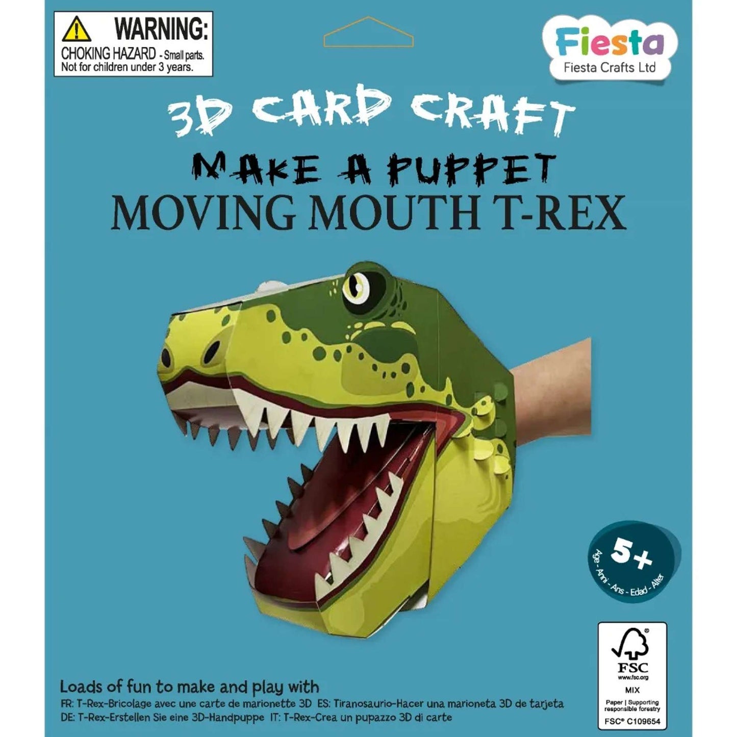 T - Rex 3D Puppet Craft - Toby Tiger