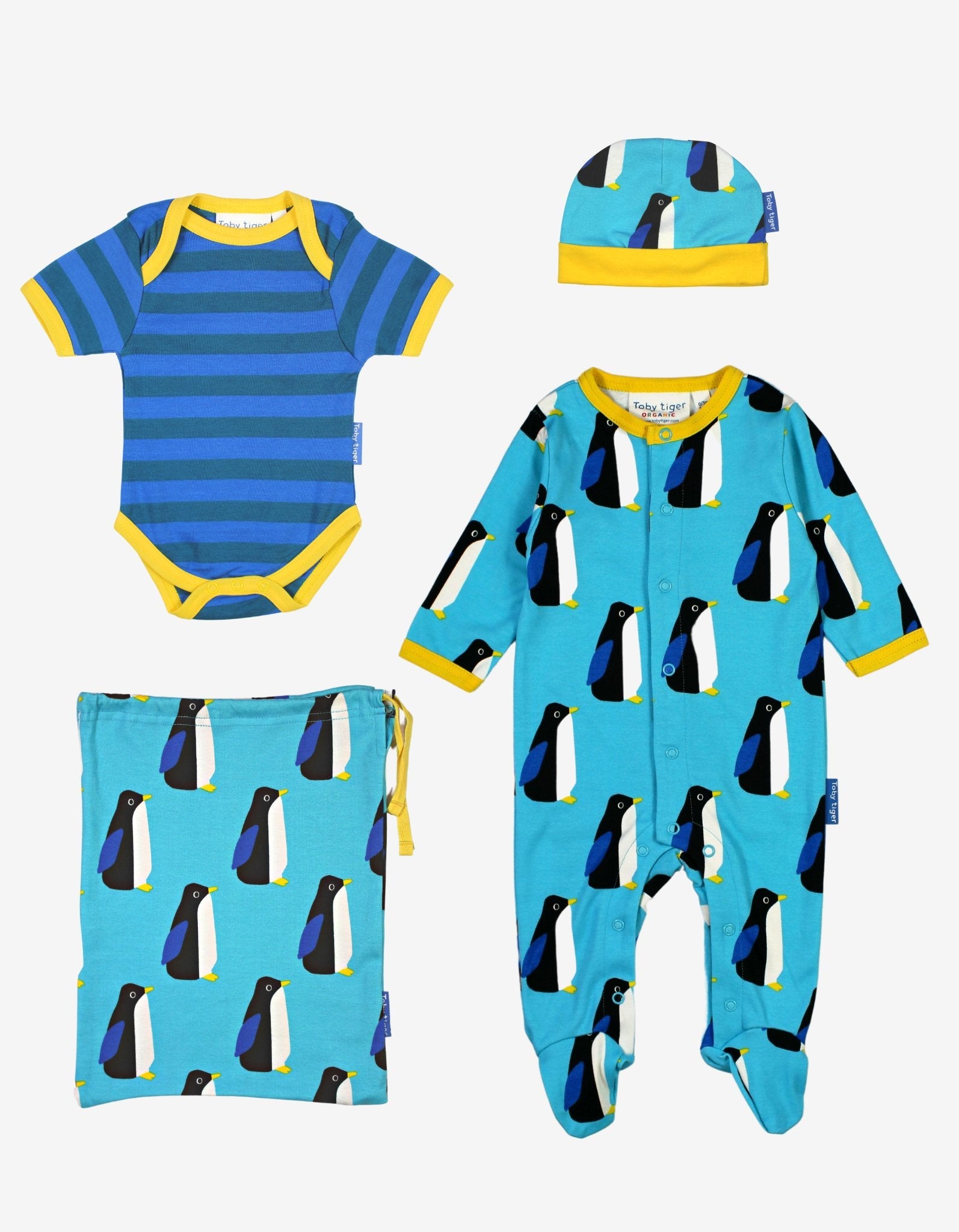Organic Penguin Print Baby Gift Set Toby Tiger1