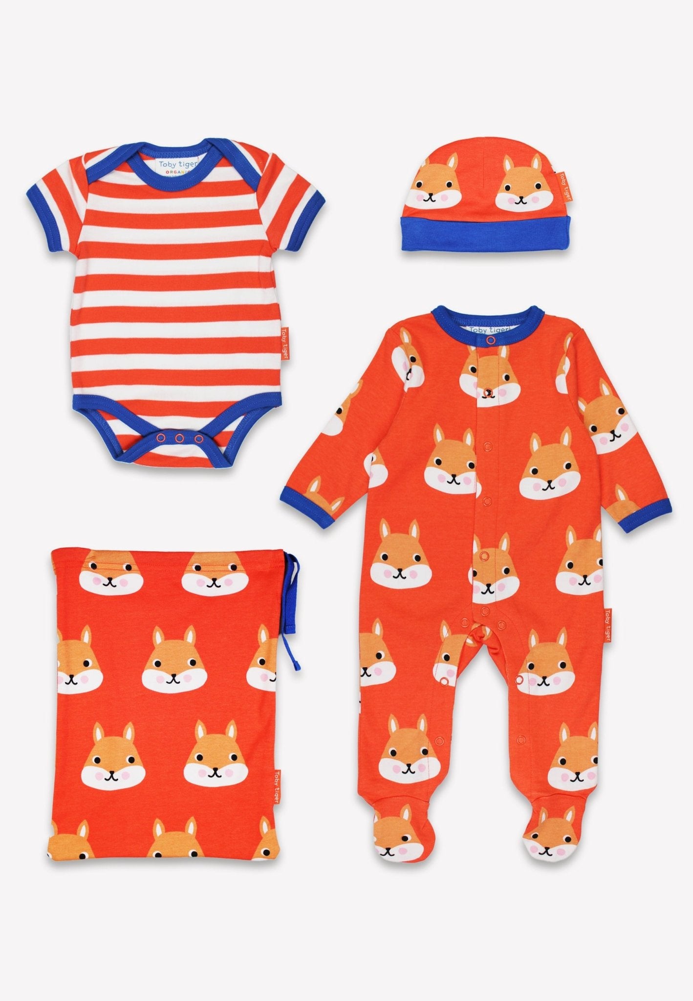 Organic Squirrel Print Baby Gift Set - Toby Tiger