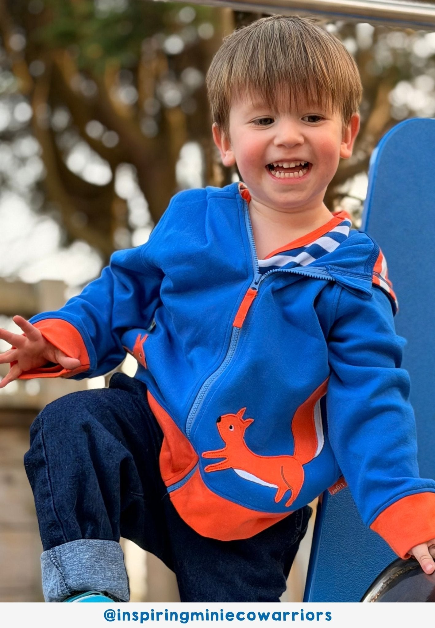 Organic Squirrel Applique Hoodie - Toby Tiger