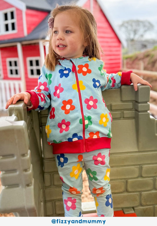Organic Rainbow Bloom Print Leggings - Toby Tiger