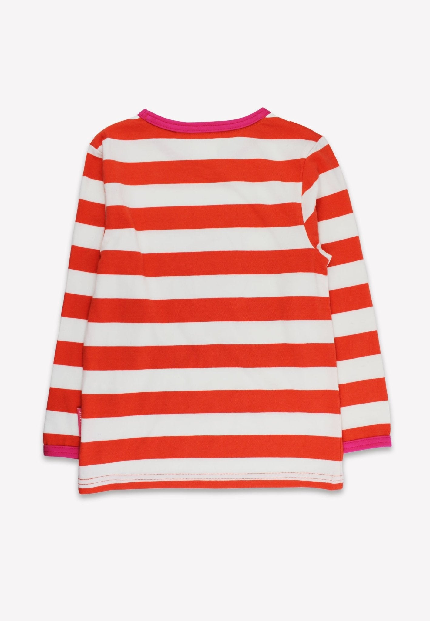 Organic Five Applique Orange Stripe Long - Sleeved T-Shirt - Toby Tiger