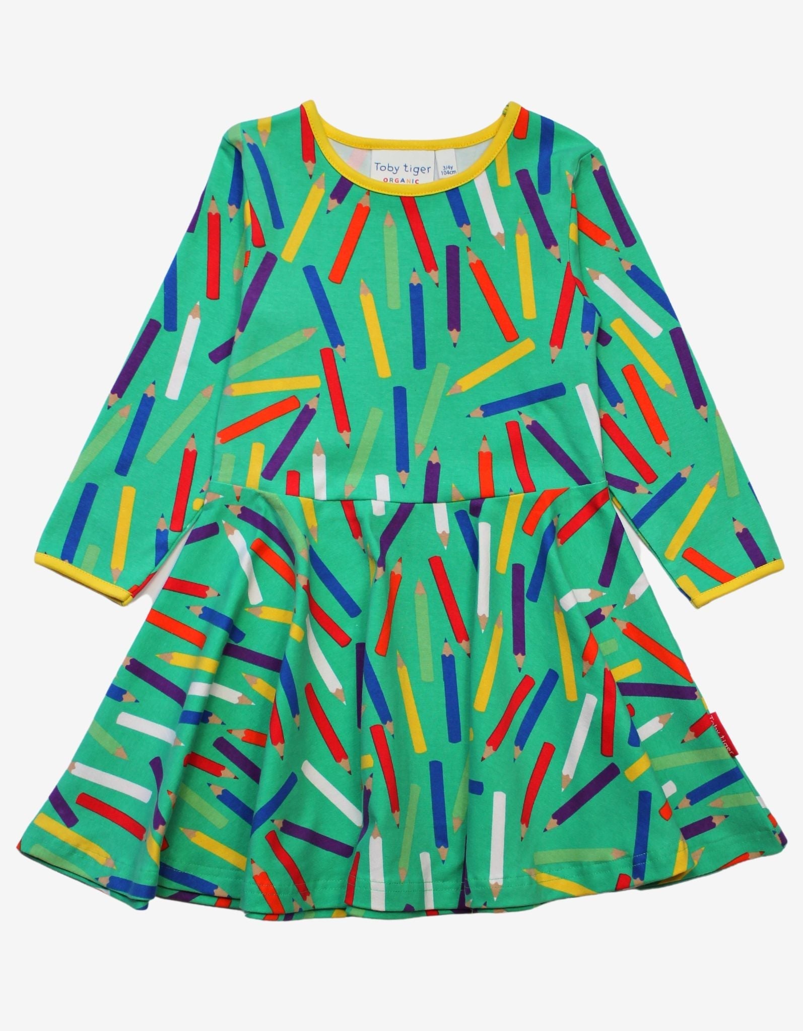 Organic Art Print Skater Dress - Toby Tiger Organic Art Print Skater Dress - Toby Tiger