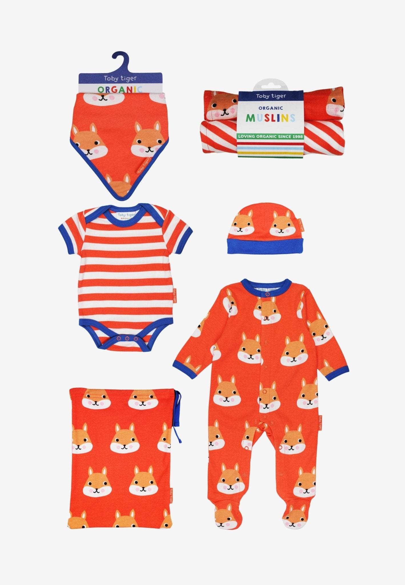 Organic Squirrel Print Baby Bundle - Toby Tiger