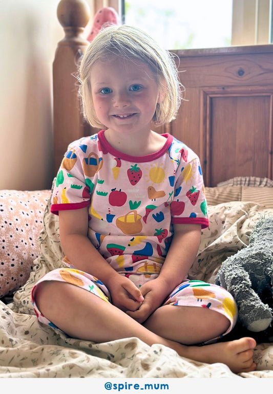 Organic Picnic Print Short Pyjamas - Toby Tiger