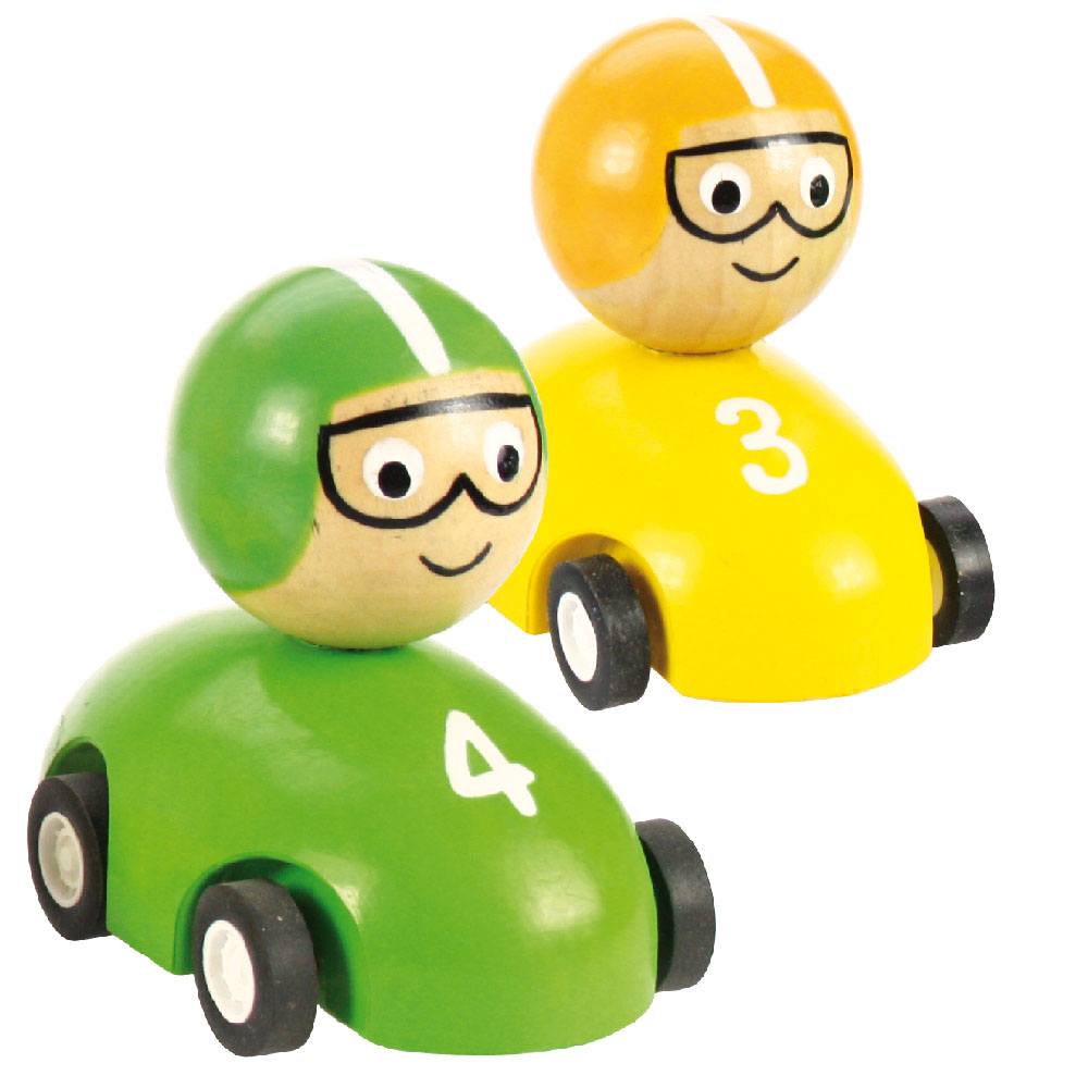Pull Back Racing Car (Pack of 2 - Yellow and Green) - Toby Tiger