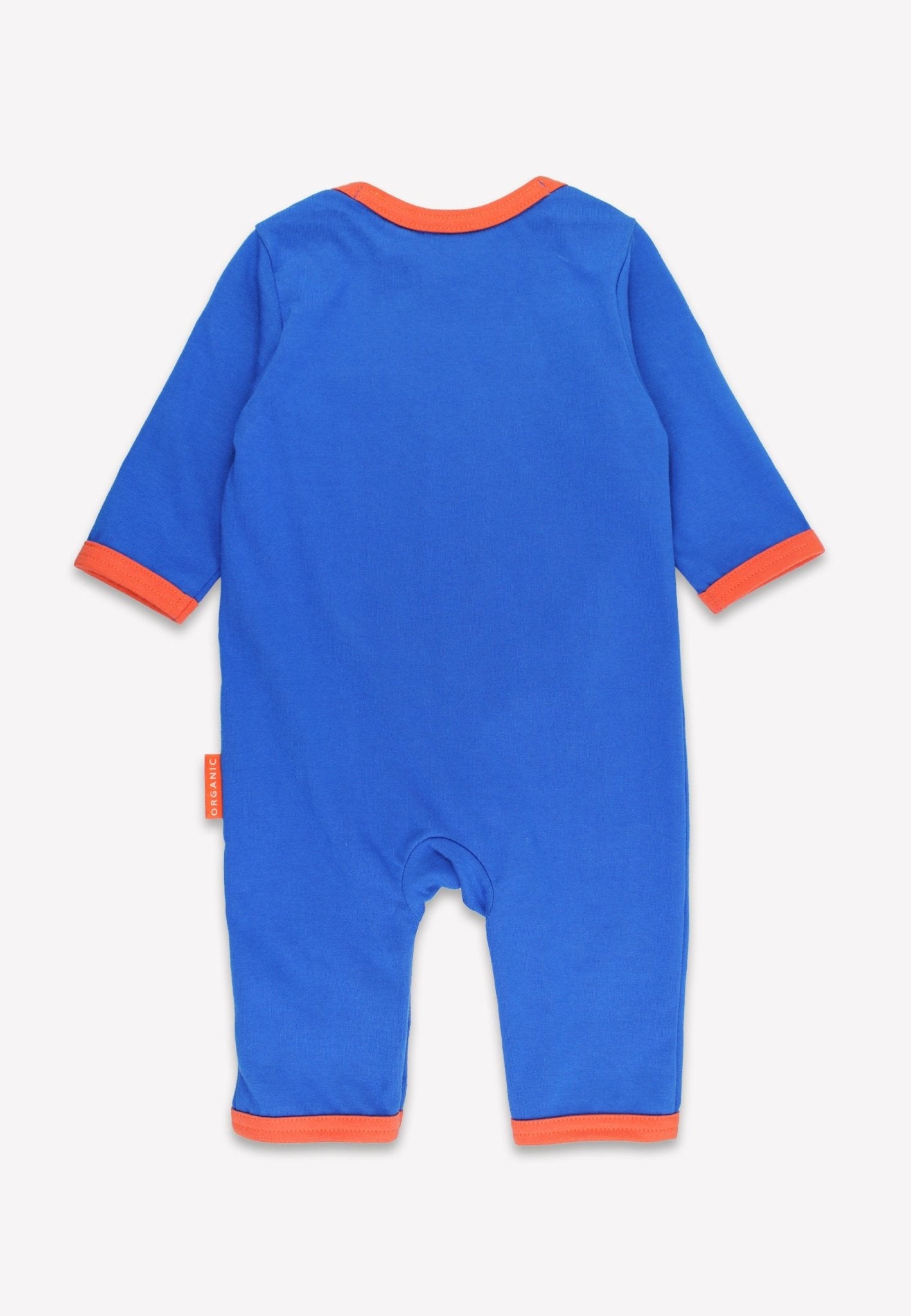 Organic Lion Applique Blue Sleepsuit - Toby Tiger