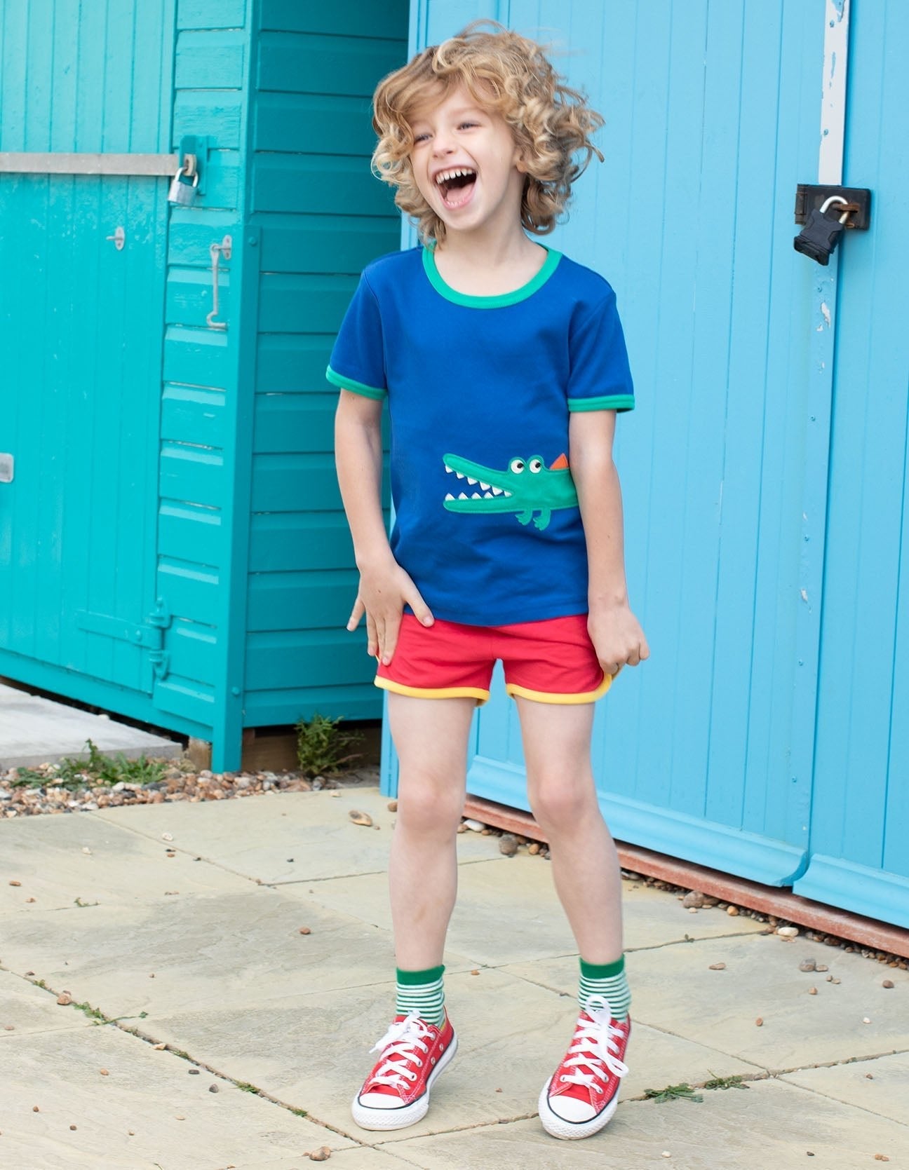 Organic Crocodile Applique T-Shirt - Toby Tiger UK Retail