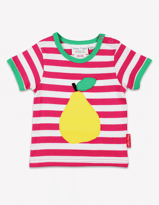 Organic Pear Applique T-Shirt - Toby Tiger UK Retail