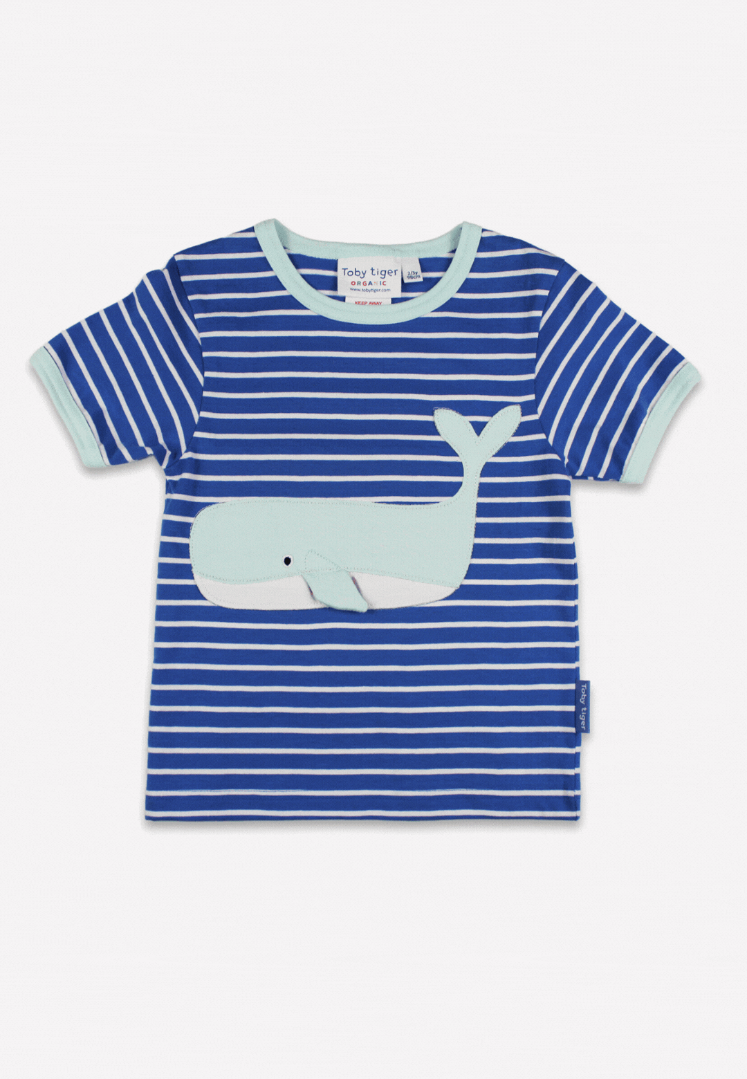 Organic Whale Waves Applique Short-Sleeved T-Shirt