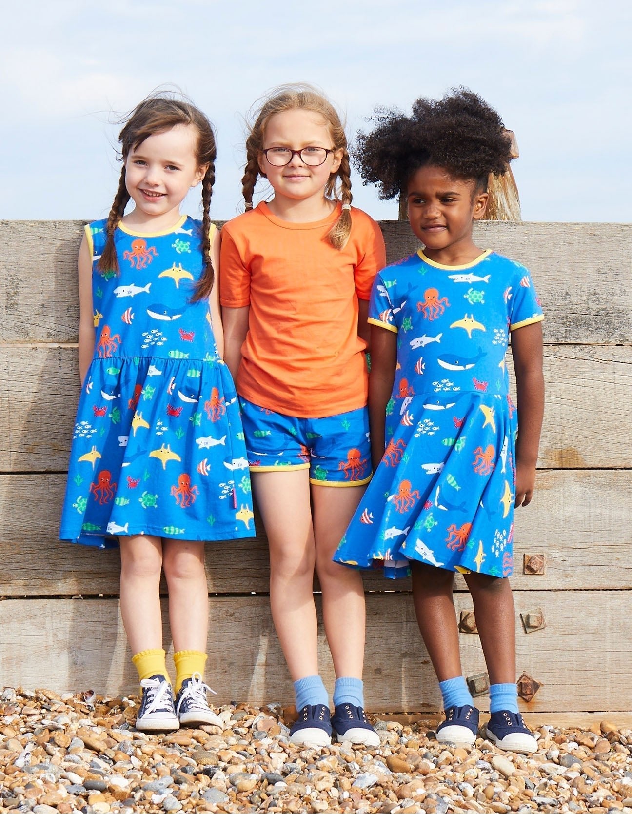 Organic Sealife Print Summer Dress - Toby Tiger UK Retail