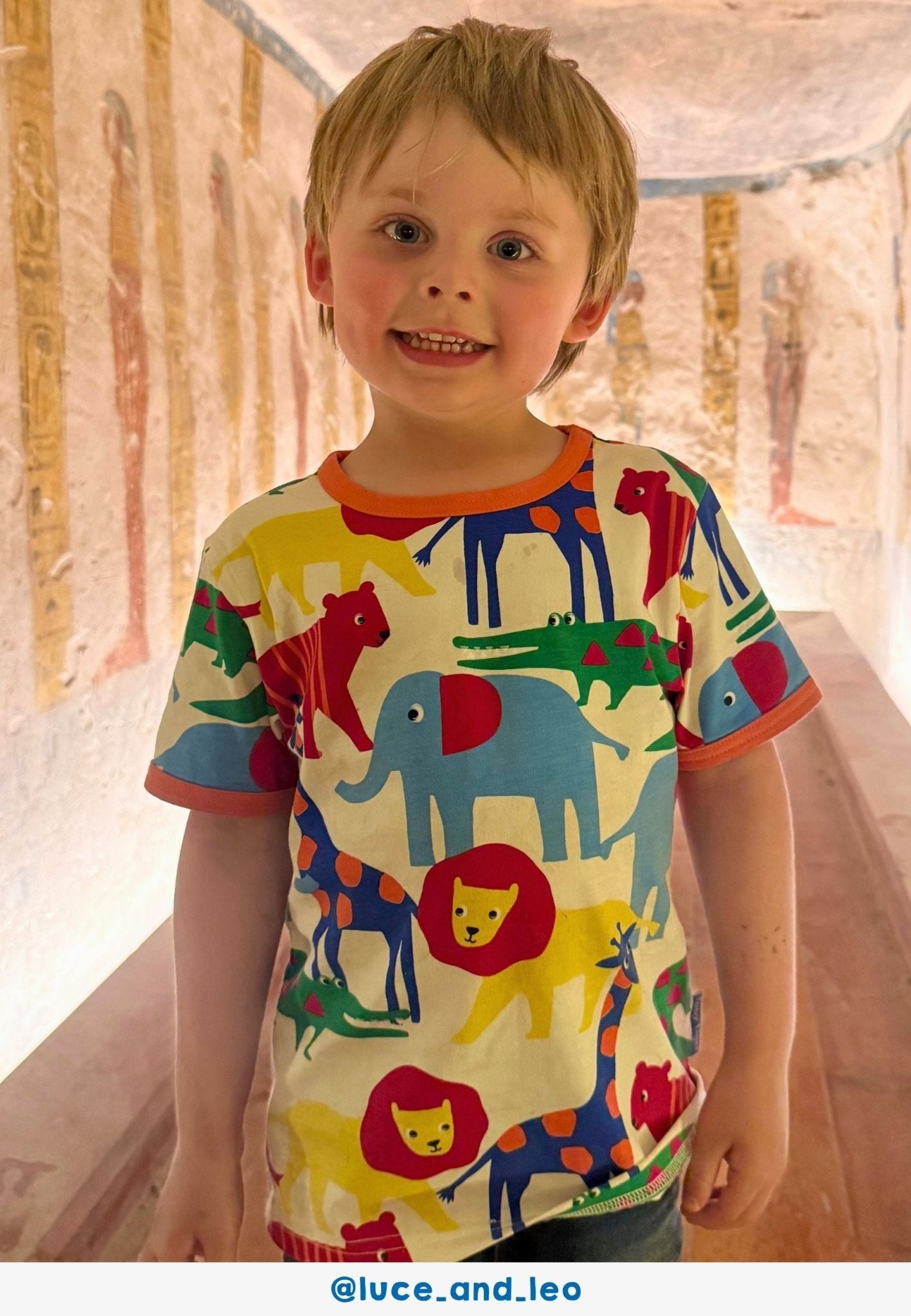 Organic Jungle Print Short - Sleeved T-Shirt - Toby Tiger