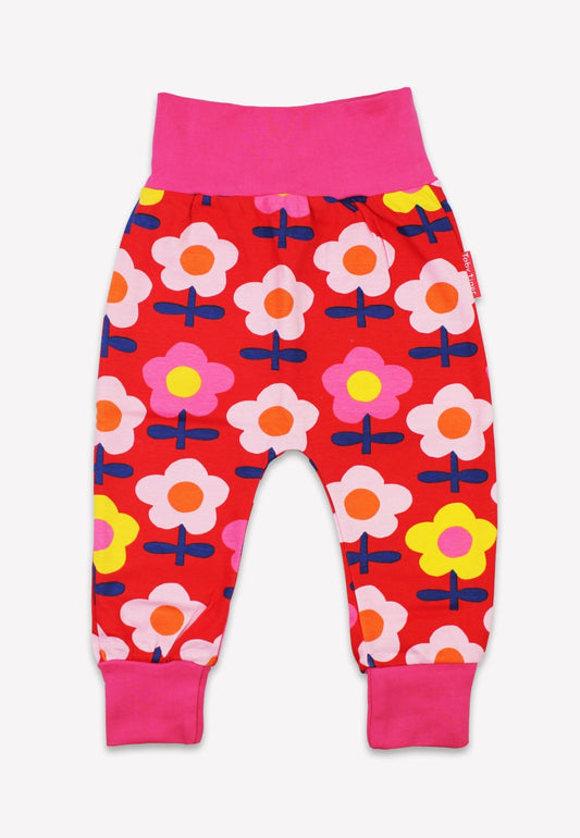 Organic Pink Flower Print Yoga Pants - Toby Tiger