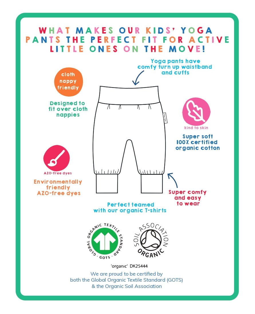 Organic Transport Print Yoga Pants - Toby Tiger