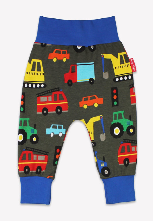 Organic Transport Print Yoga Pants - Toby Tiger