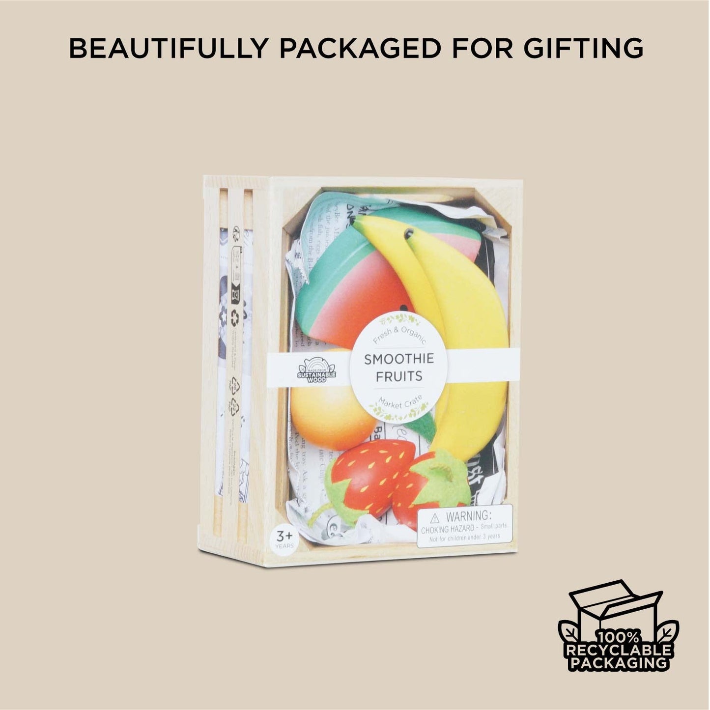 Smoothie Fruit Wooden Market Crate - Toby Tiger UK