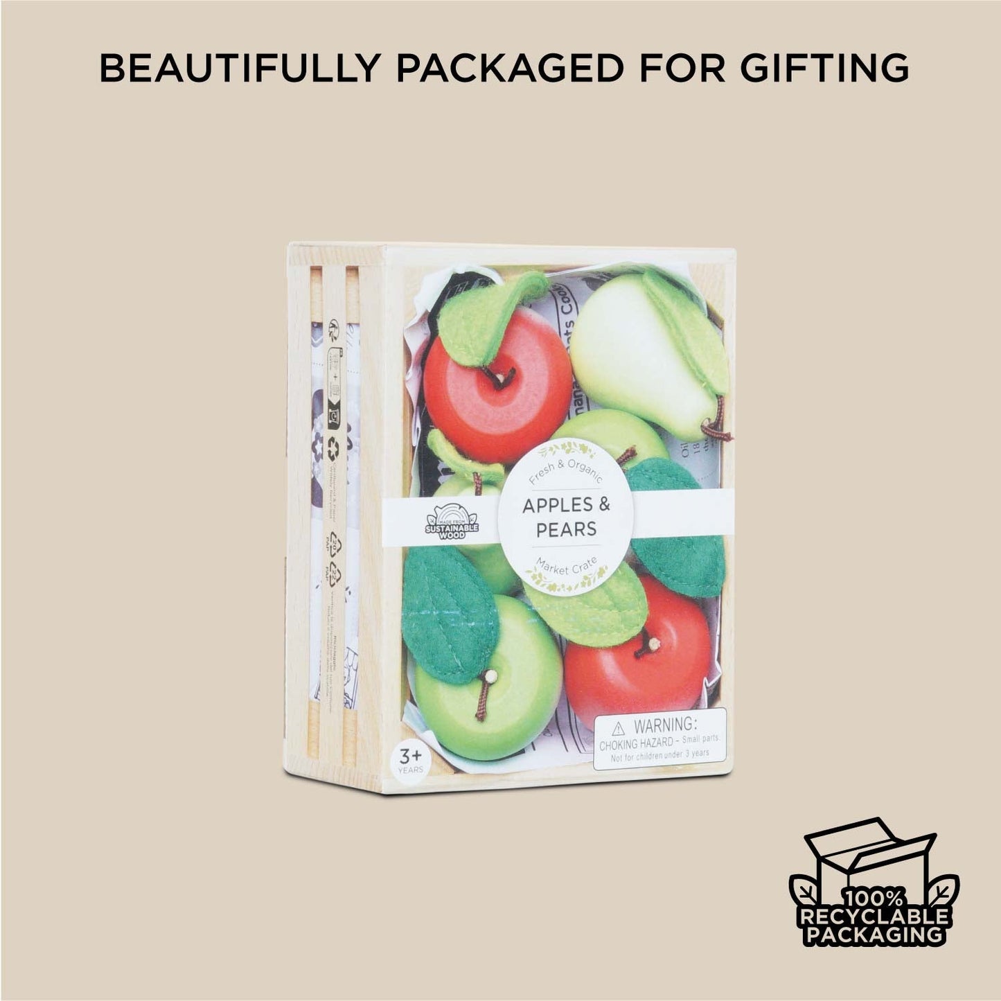 Orchard Fruits Wooden Market Crate - Toby Tiger UK