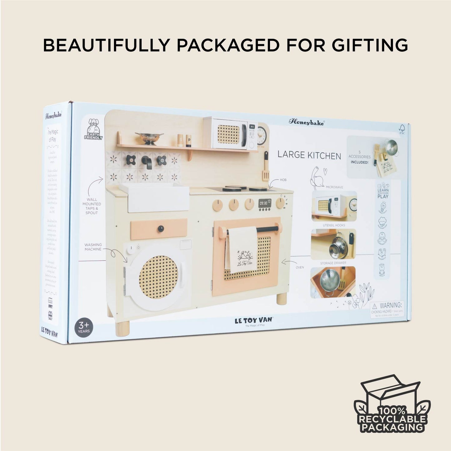 Rattan Family Wooden Play Kitchen - Toby Tiger