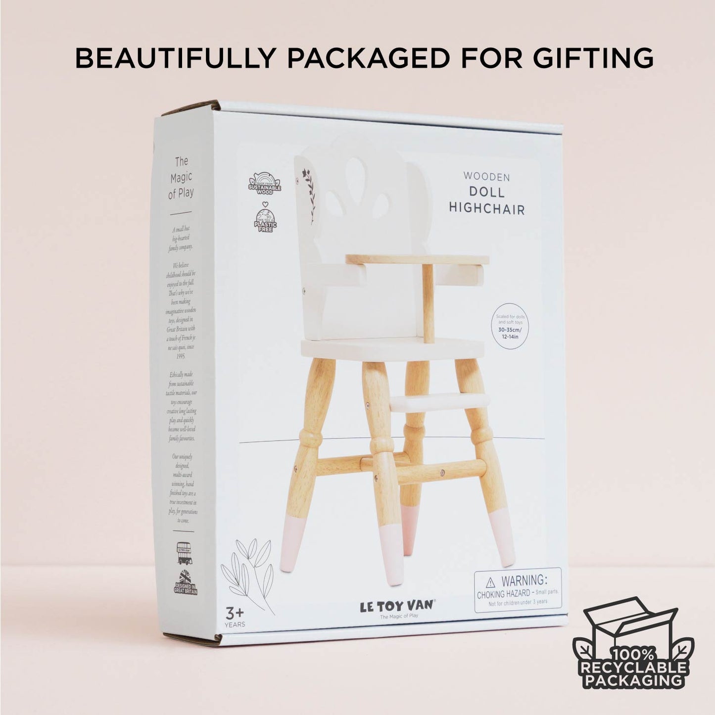 Dolls Wooden High Chair - Toby Tiger