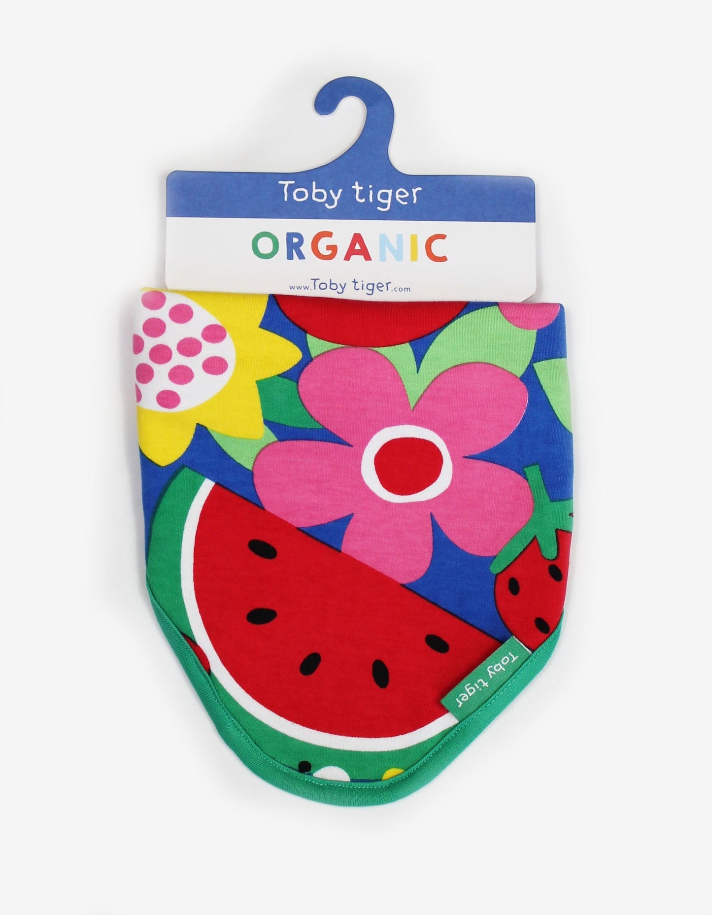 Organic Fruit Flower Print Dribble Bib - Toby Tiger