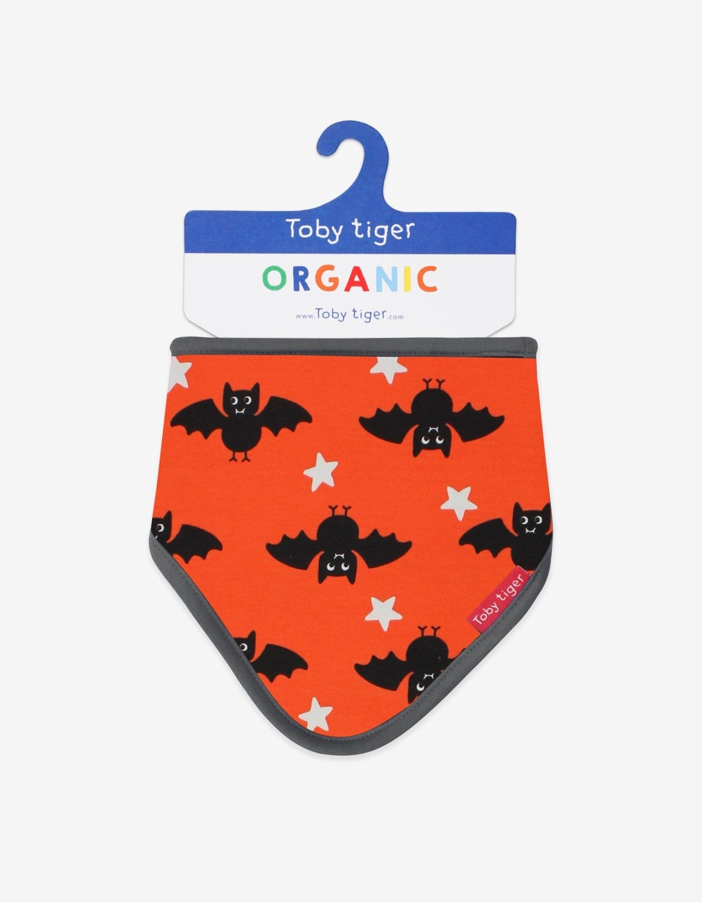 Organic Bat Print Dribble Bib - Toby Tiger