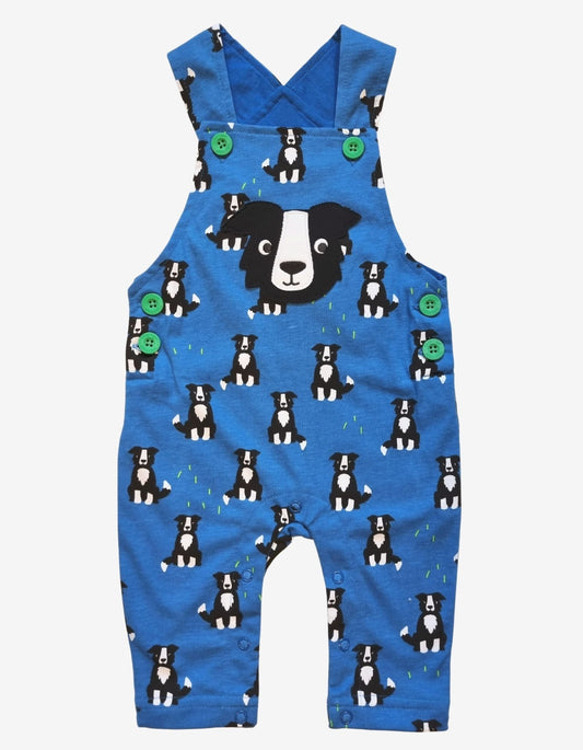 Organic Dog Print Dungarees - Toby Tiger