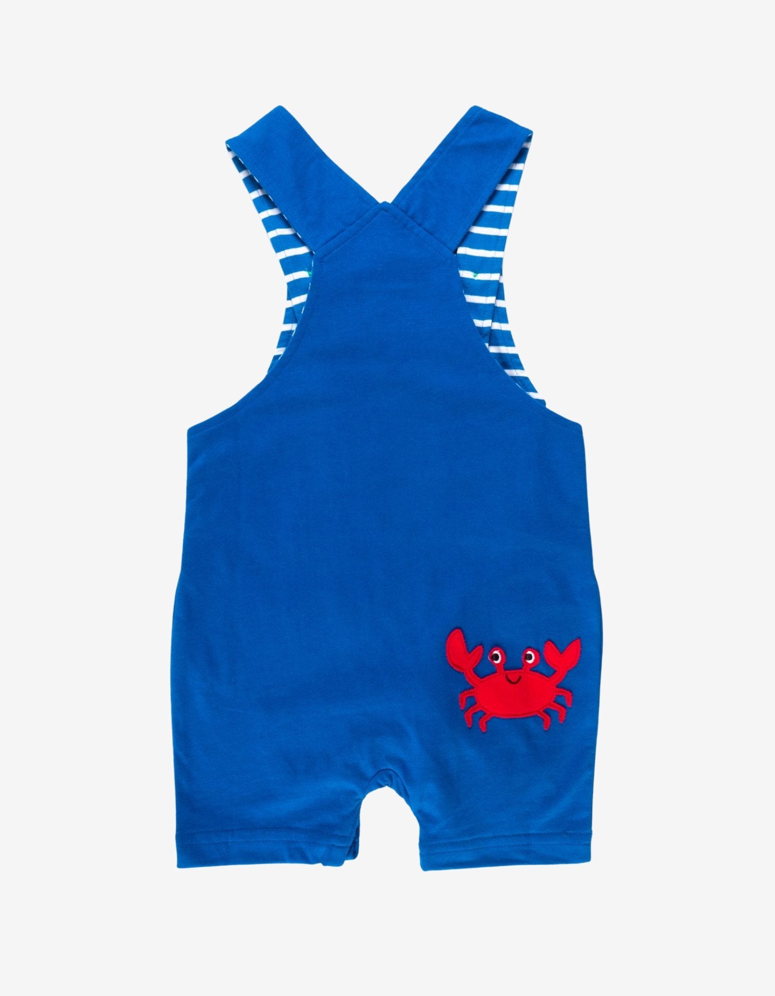 Organic Turtle Applique Dungaree Shorts - Toby Tiger