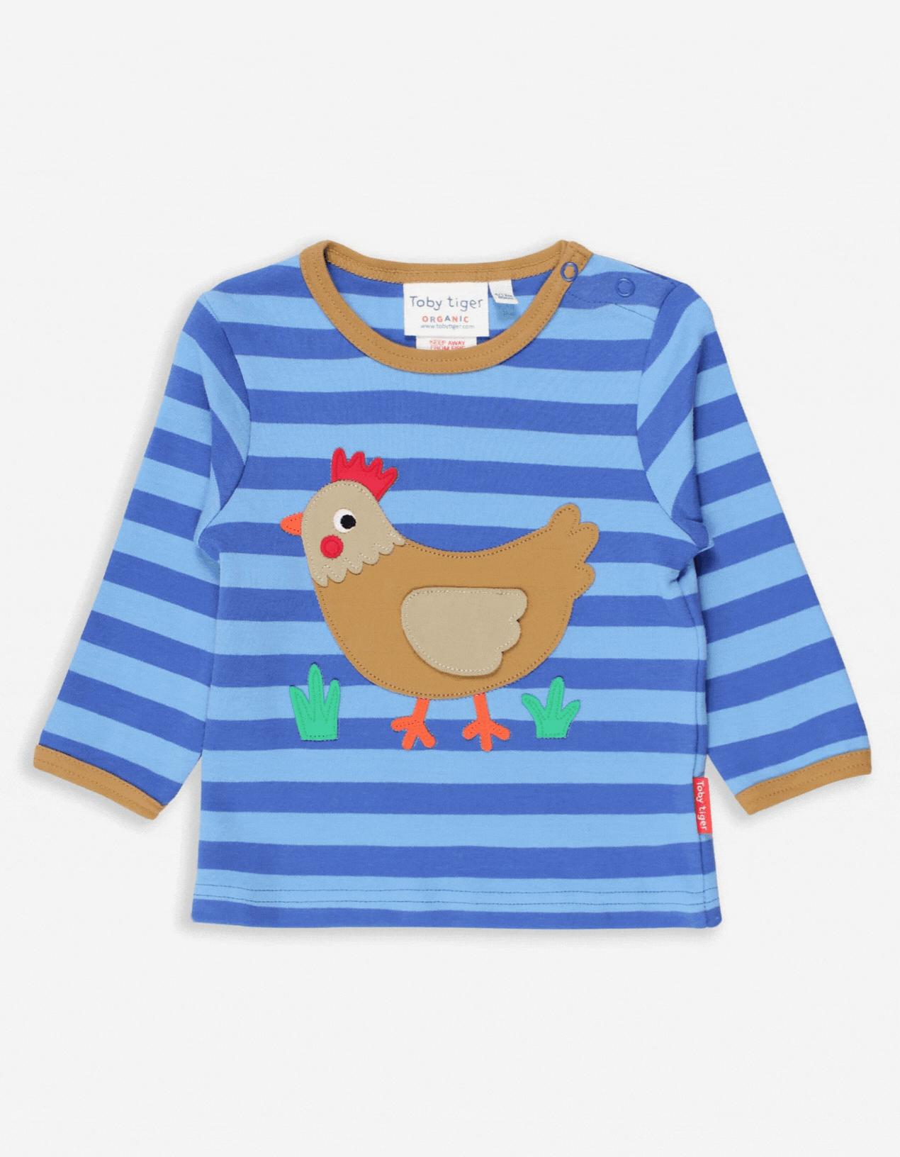 Organic Clucky Chicken Applique T-Shirt - Toby Tiger UK Retail