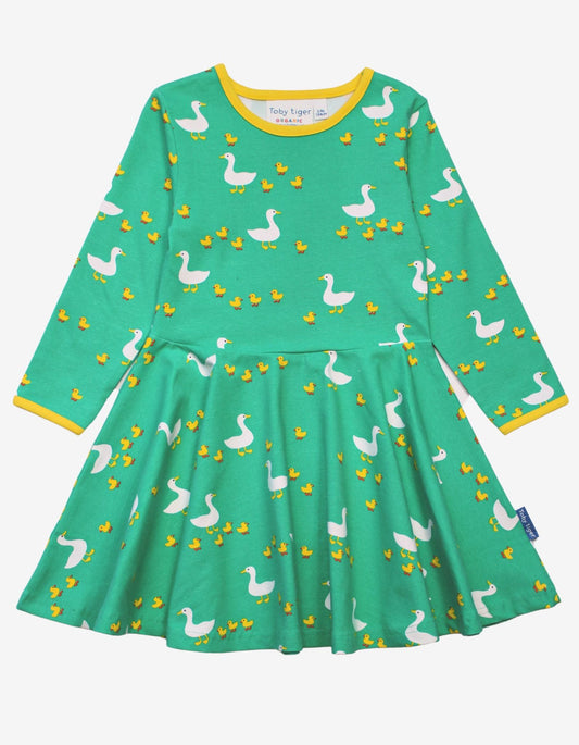 Organic Duck Print Skater Dress