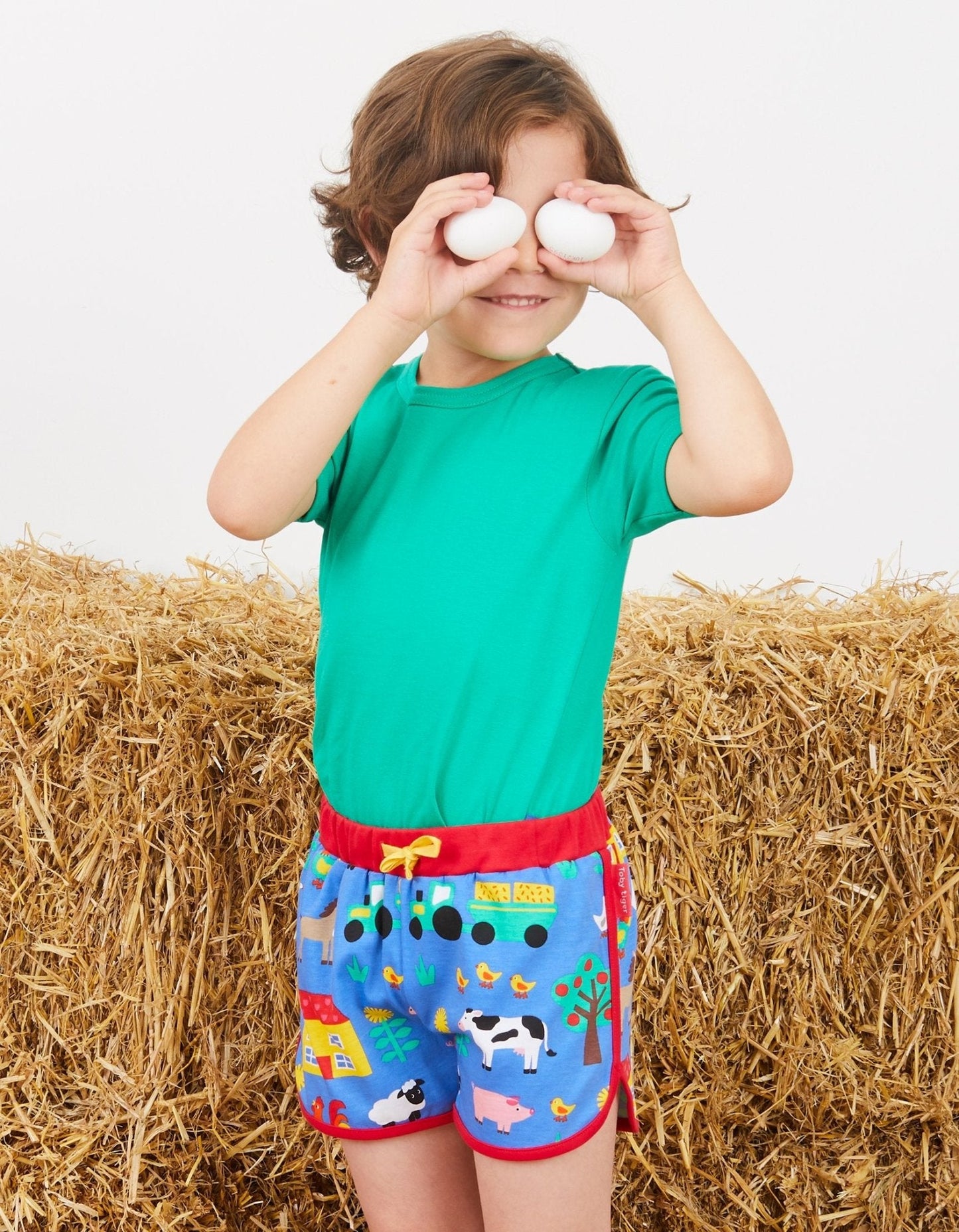 Organic Farm Print Running Shorts - Toby Tiger