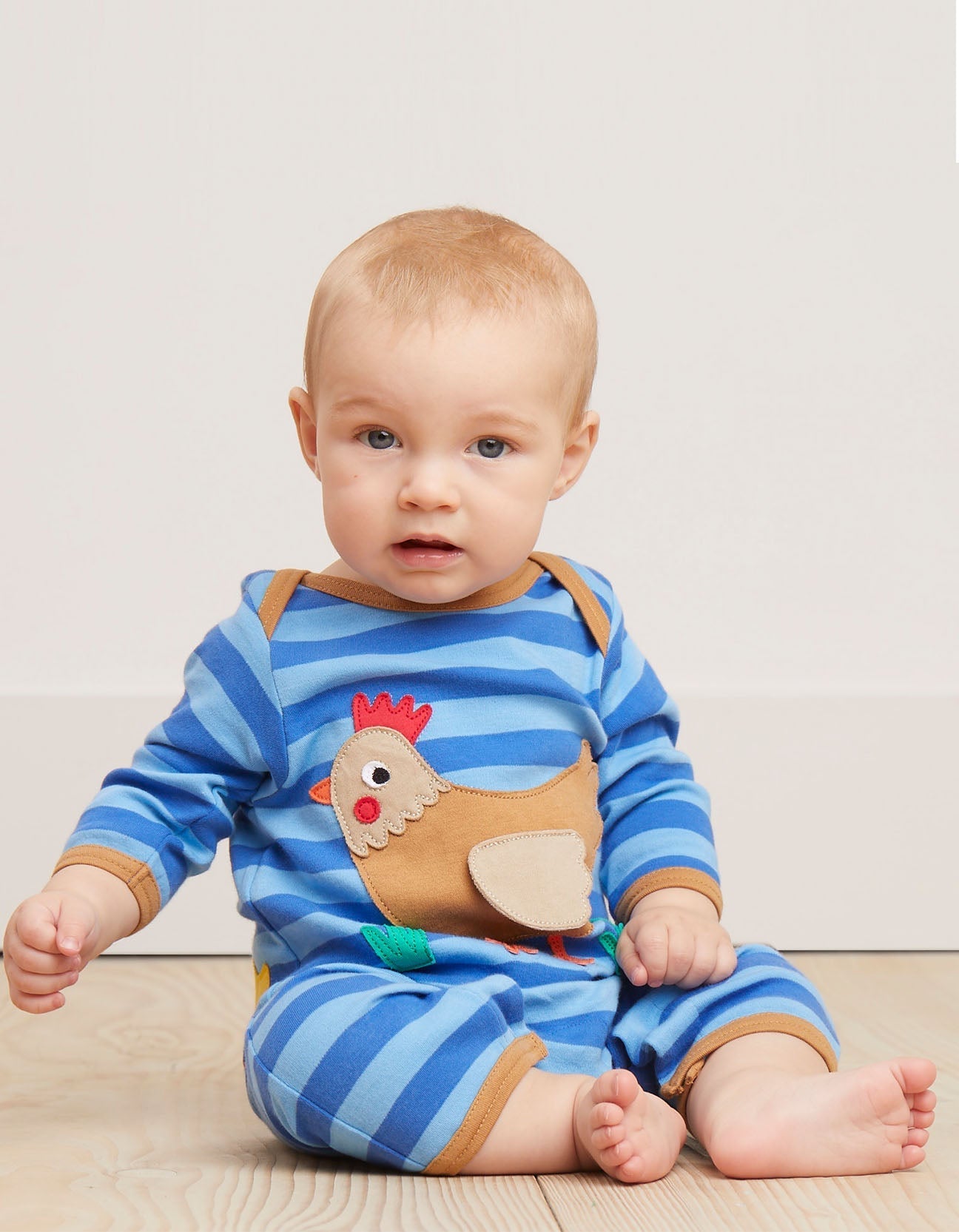 Organic Clucky Chicken Applique Sleepsuit - Toby Tiger