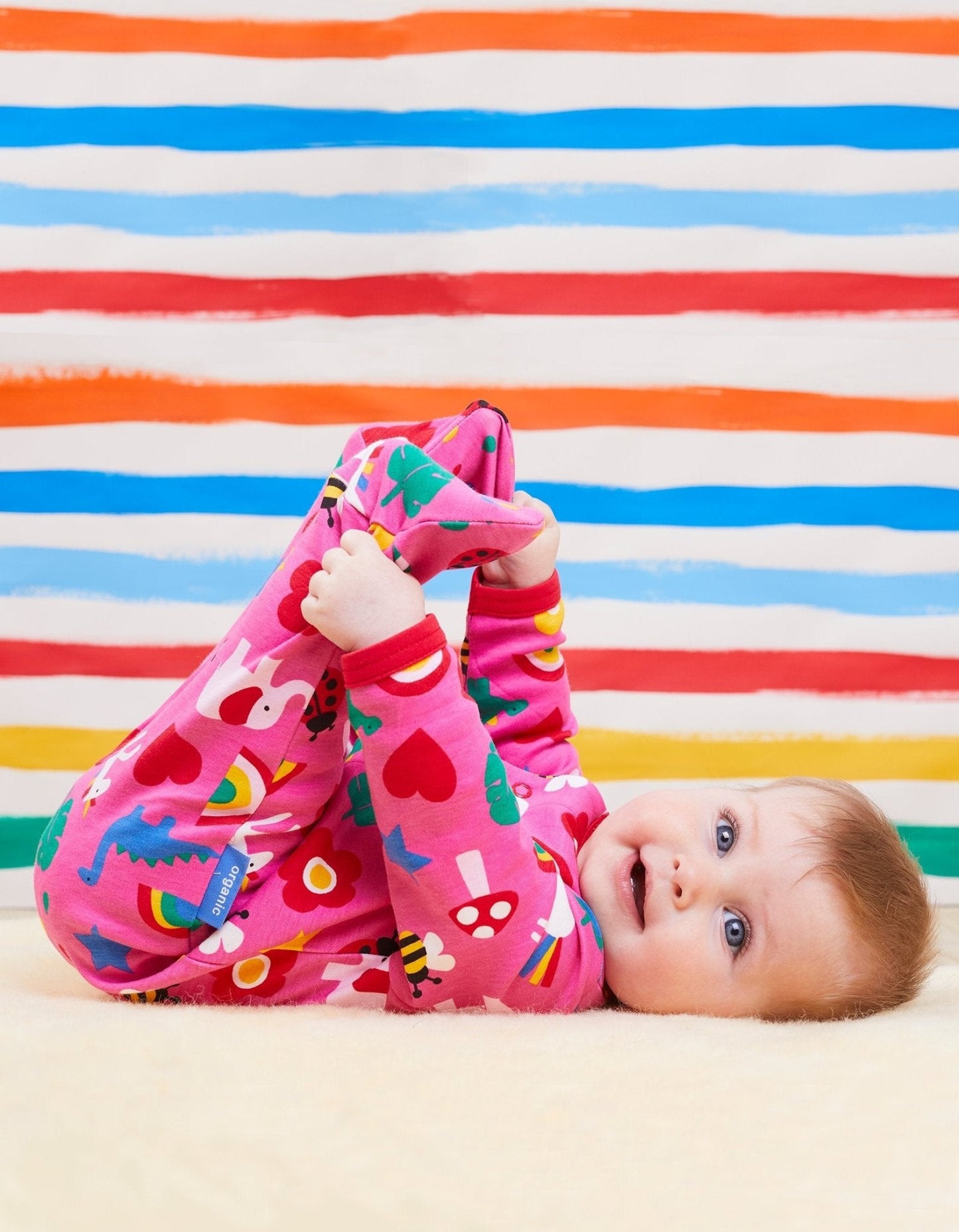 Organic Magical Mix - Up Print Babygrow - Toby Tiger