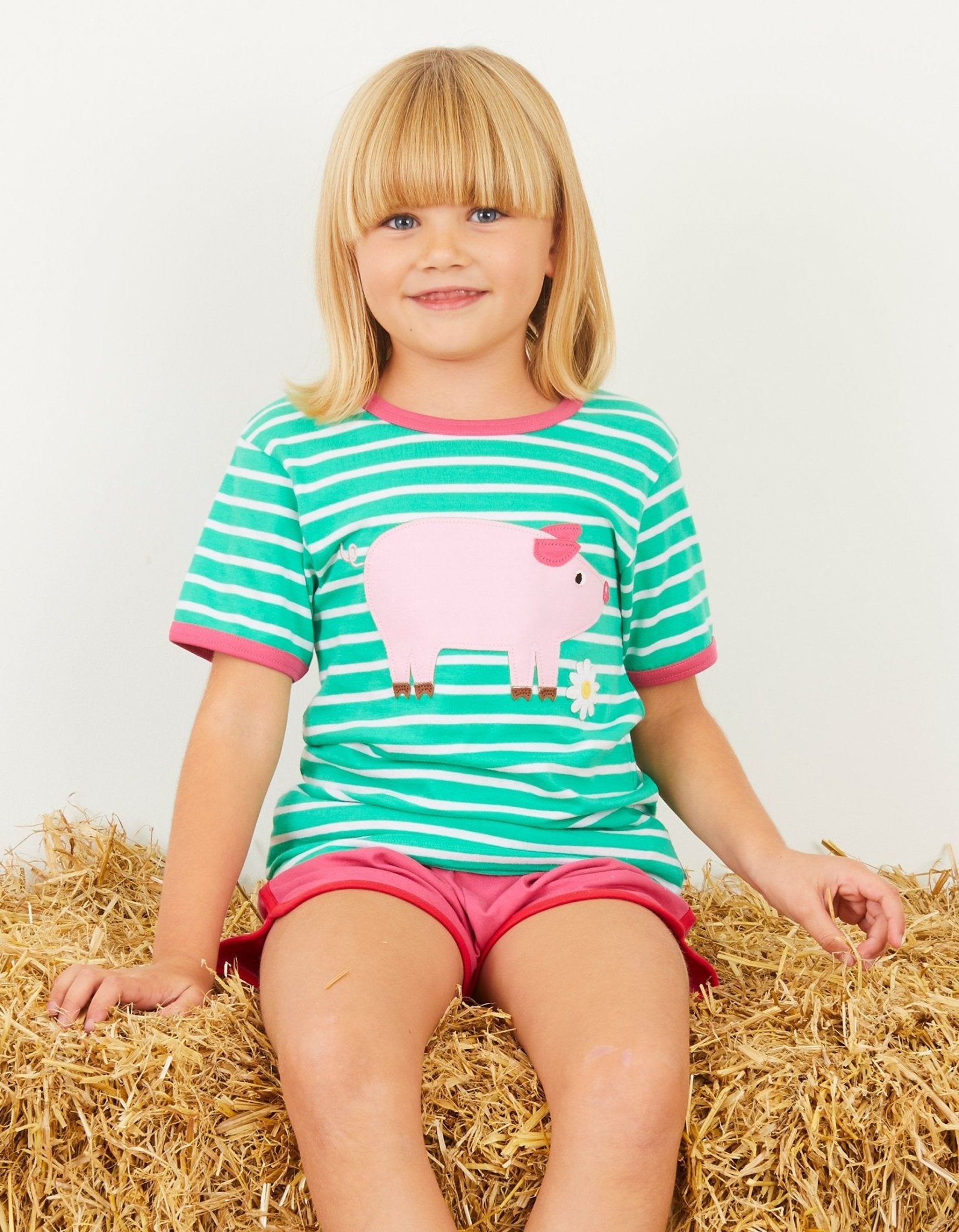 Organic Pig Applique T-Shirt - Toby Tiger
