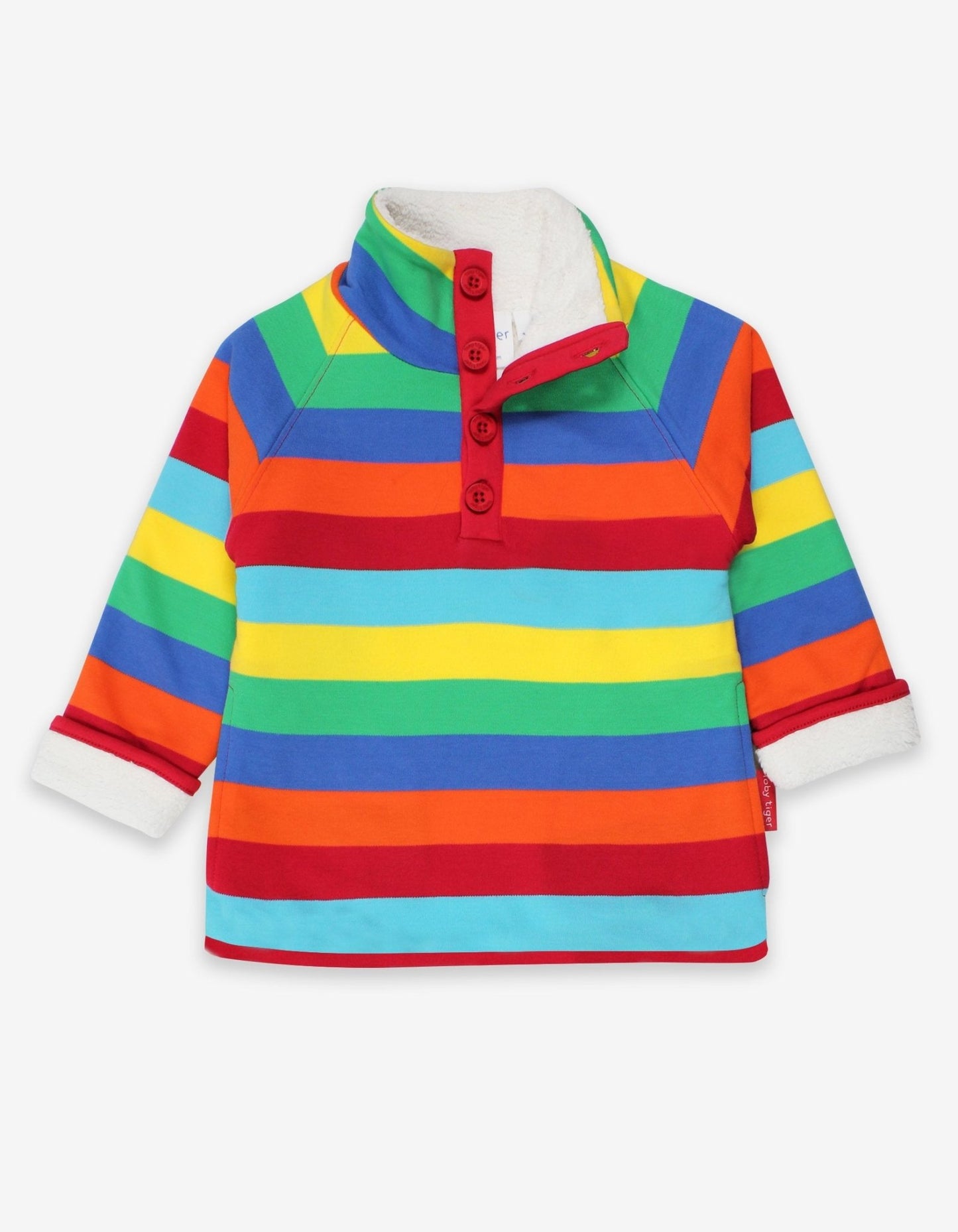 Organic Multi Stripe Cosy Fleece Sweatshirt - Toby Tiger