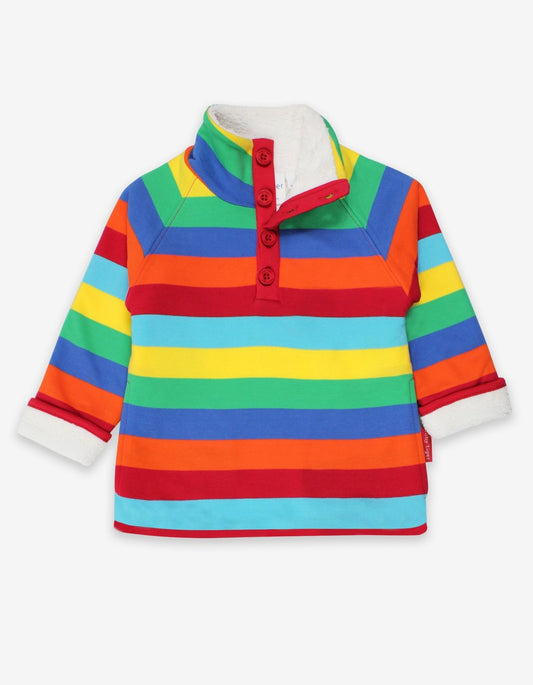 Organic Multi Stripe Cosy Fleece Sweatshirt - Toby Tiger