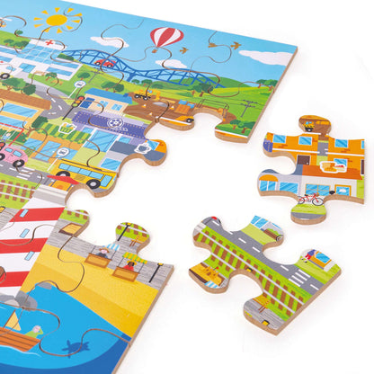 Transport Town Floor Puzzle - Toby Tiger UK
