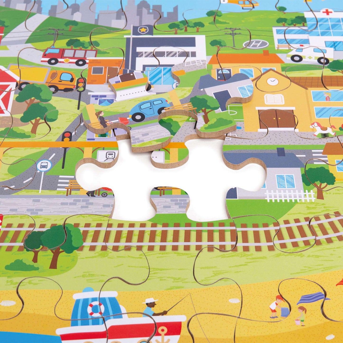 Transport Town Floor Puzzle - Toby Tiger UK