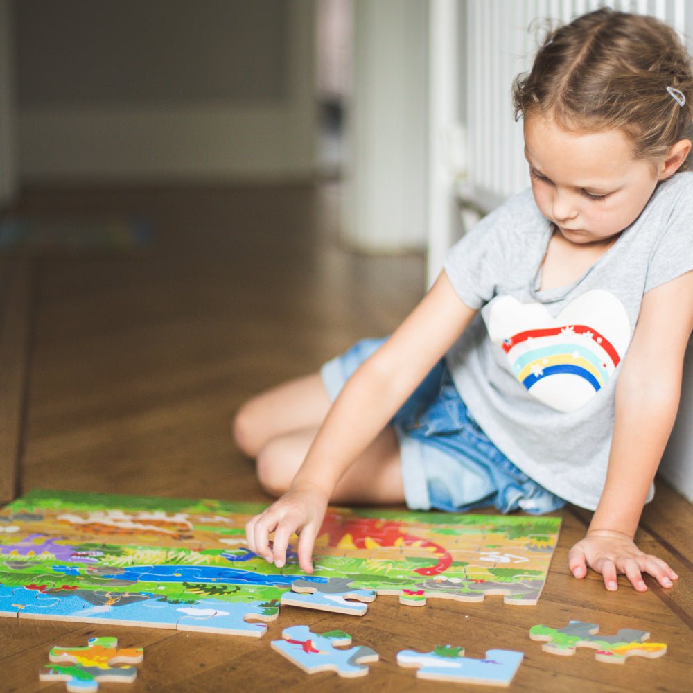 Dawn of the Dinosaur Floor Puzzle (48 Piece) - Toby Tiger