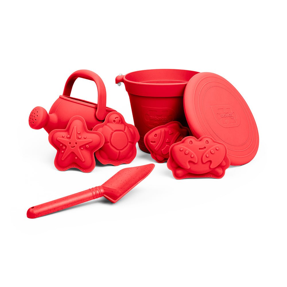 Cherry Red Silicone Beach Toys Bundle (5 pieces) - Toby Tiger